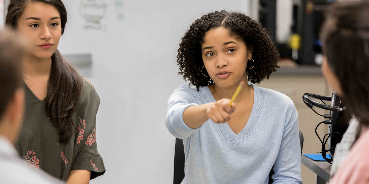 Stock image of teens